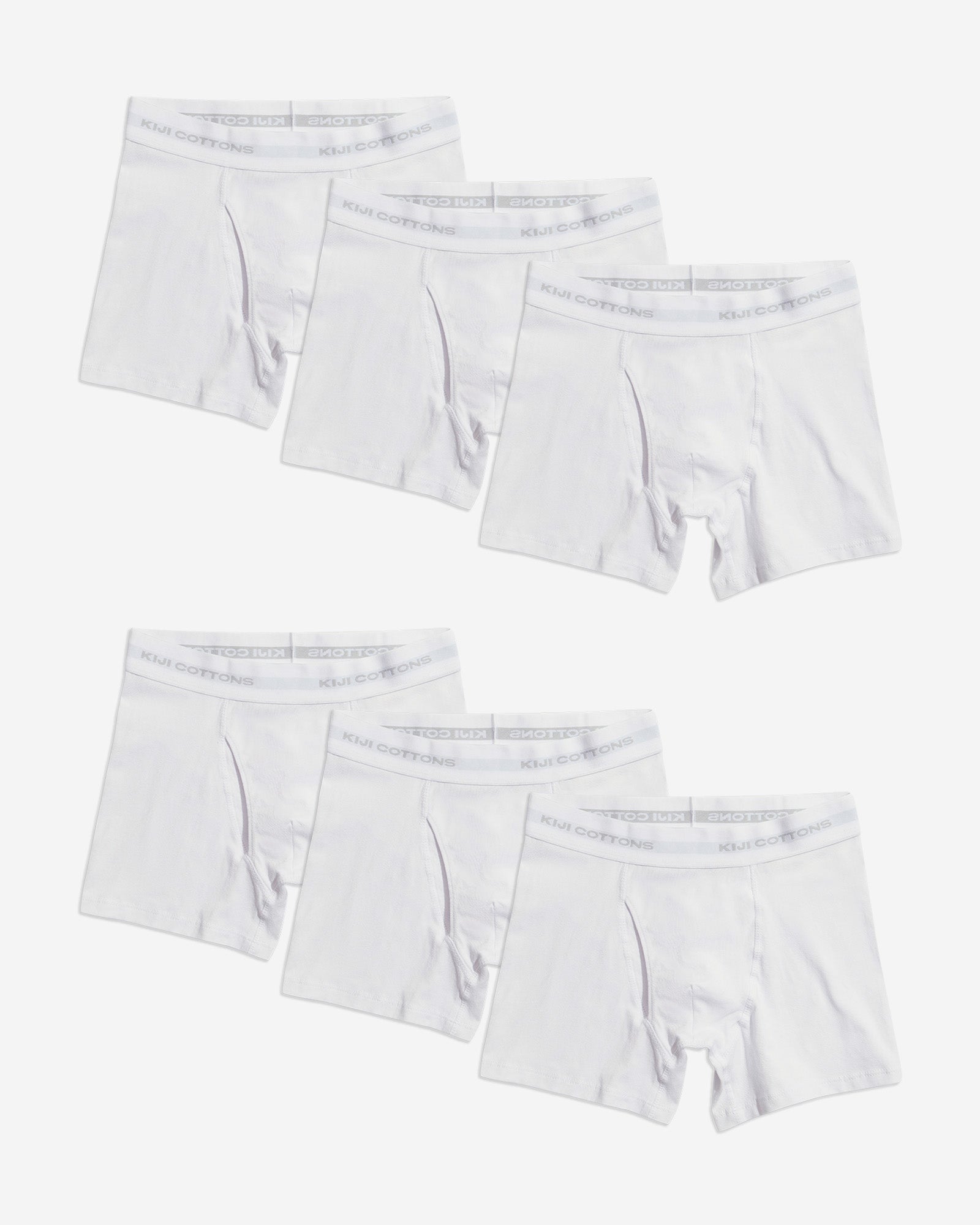 Pack 6 Cuecas Boxer Kiji - Branco