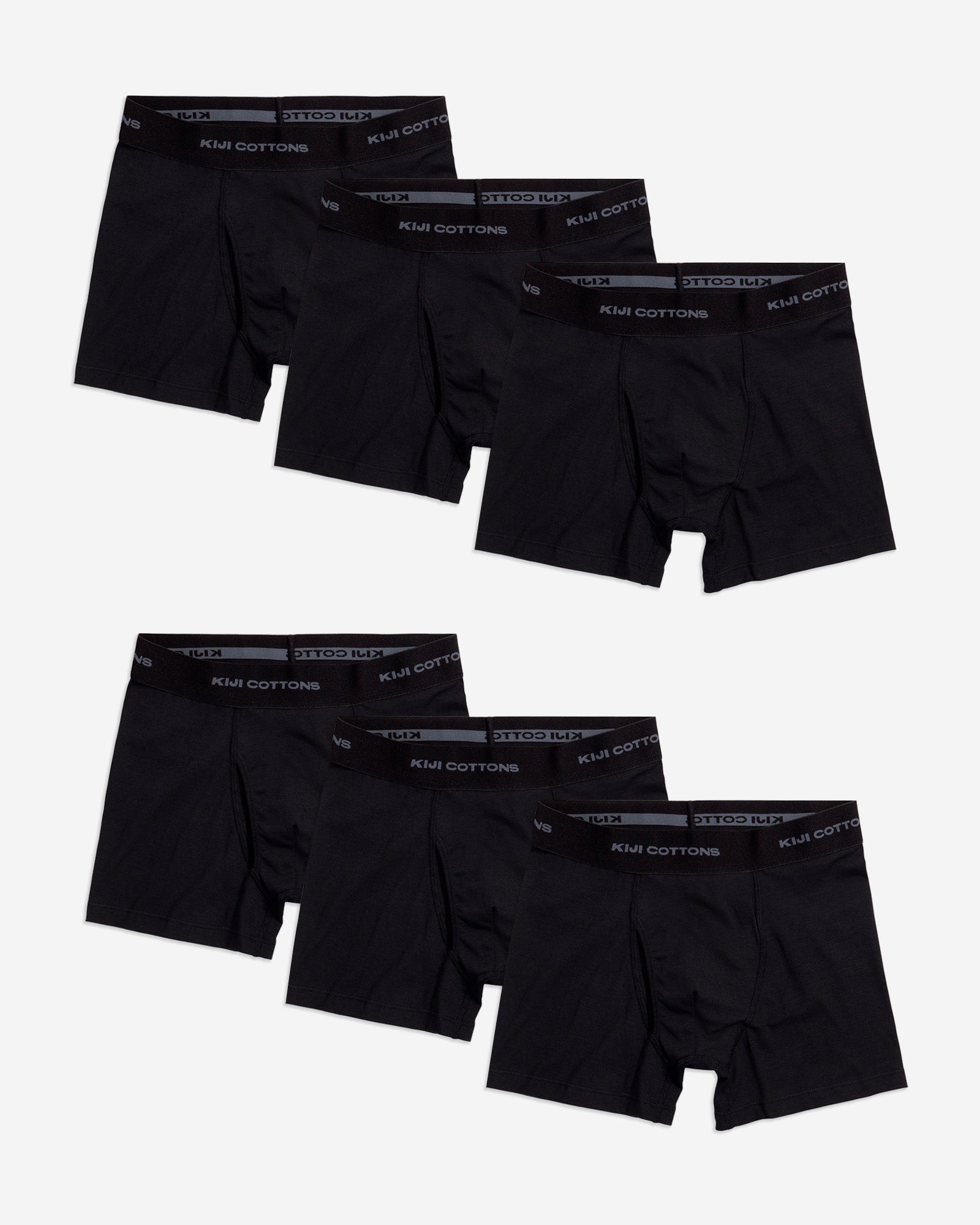 Pack 6 Cuecas Boxer Kiji - Preto