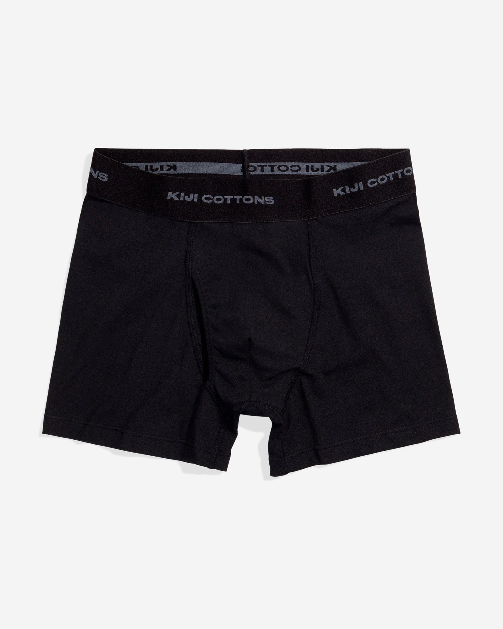 Uma unidade da Cueca boxer Kiji 100% algodão na cor preta vista de frente