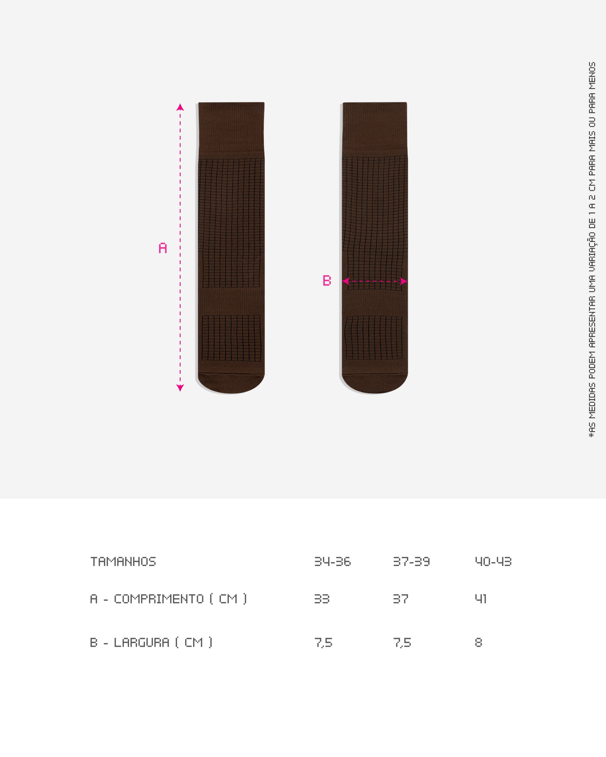 Meia Cano Alto Kiji Run & Ride - Marrom
