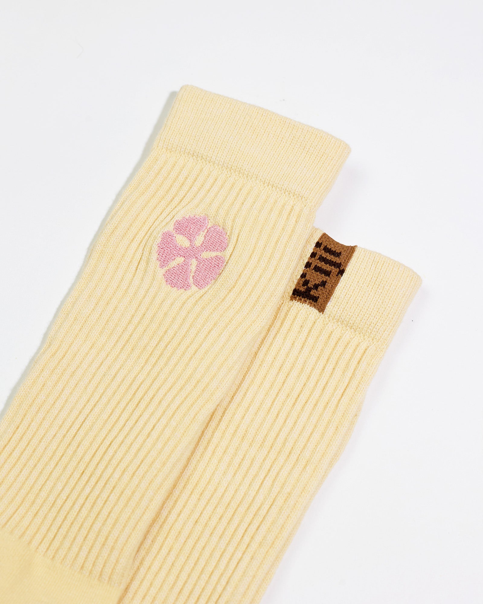 Meia Cano Alto Flag Kiji x Maxime Hibisco - Creme