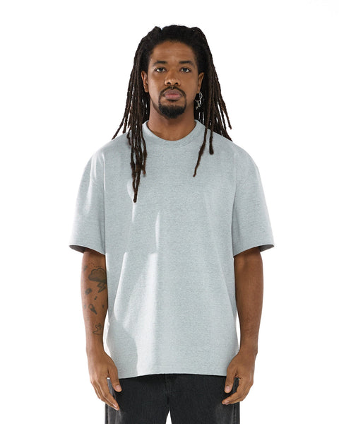 Camiseta Lisa Premium com Fit Oversized Cinza Mescla | Kiji