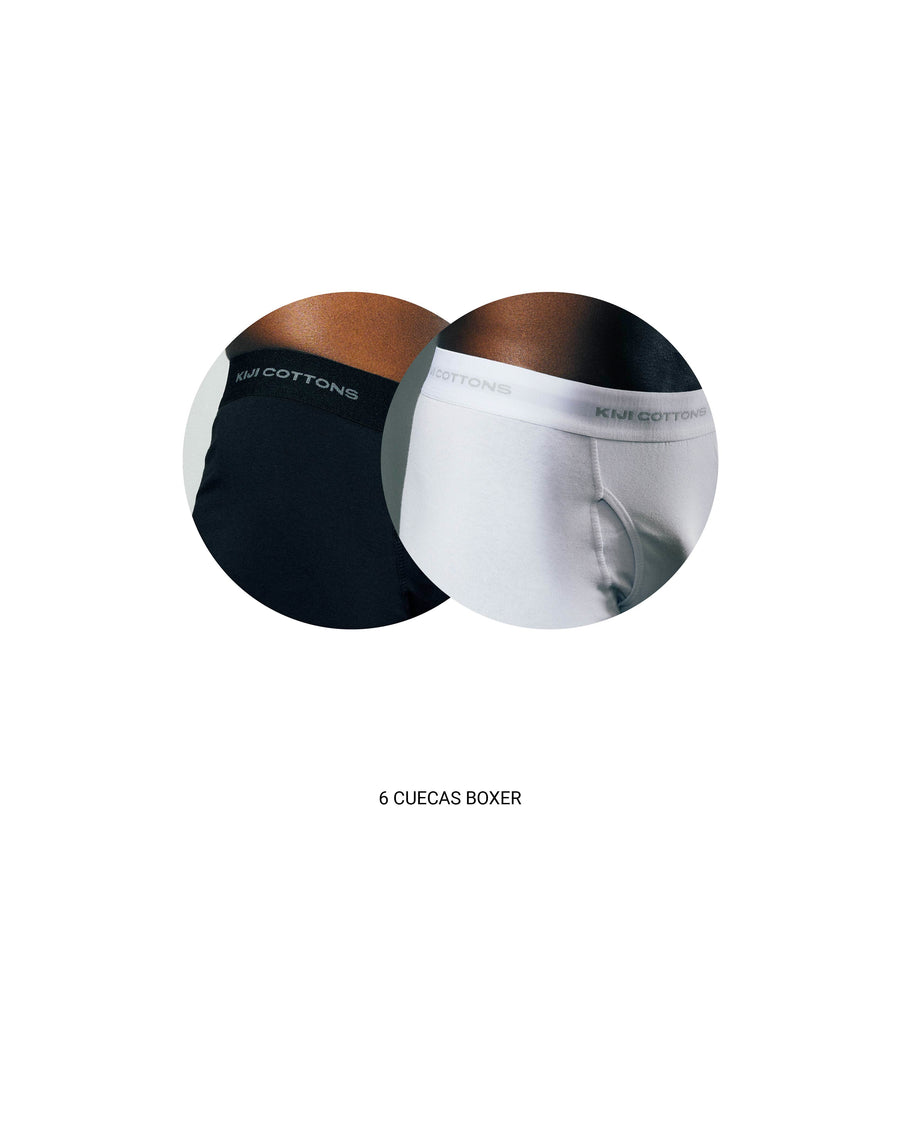 Pack 6 Cuecas Boxer Kiji - Misto