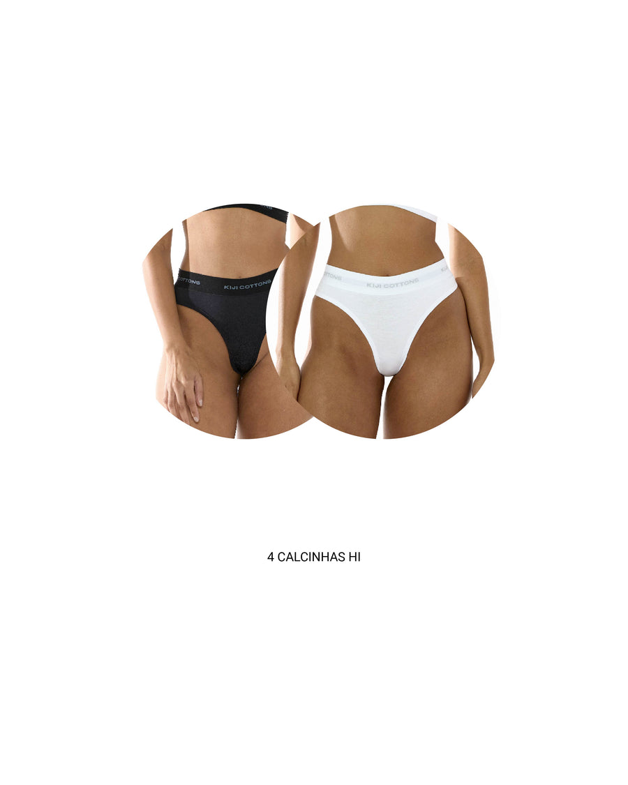 Pack 4 Calcinha Hi Kiji - Misto