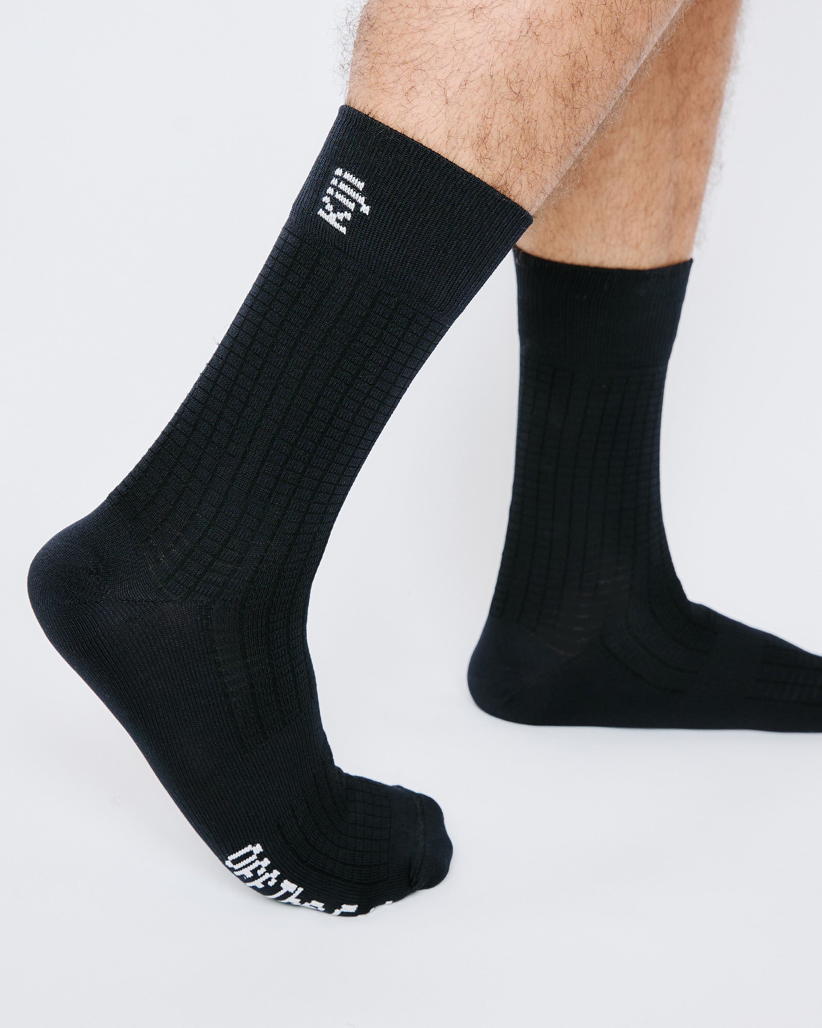 Meia Cano Alto Kiji Run & Ride - Preto