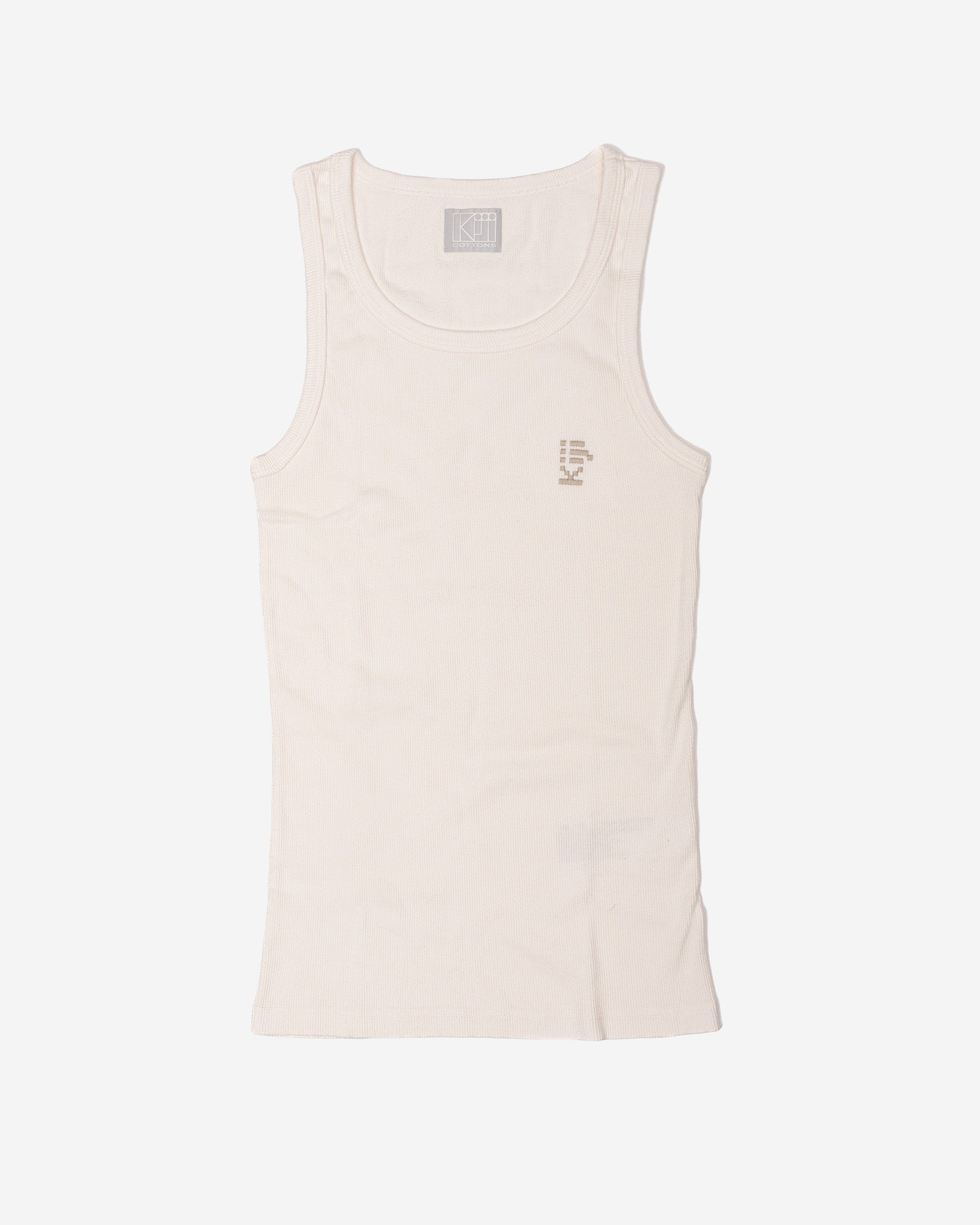 Regata Tank-Top Kiji Off-White em ribana premium vista de frente