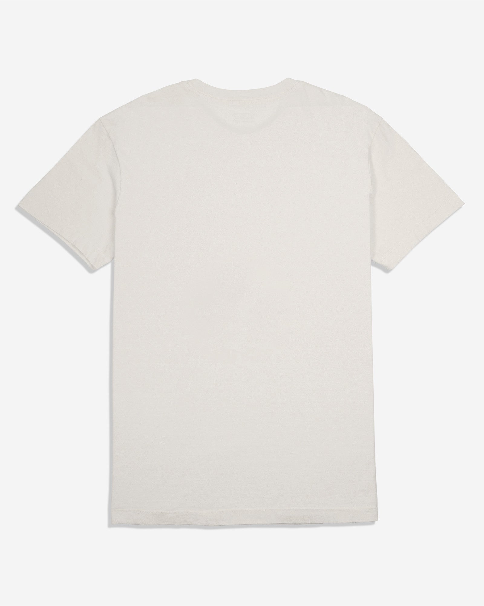 Camiseta básica Kiji 100% algodão na cor off white vista de costas