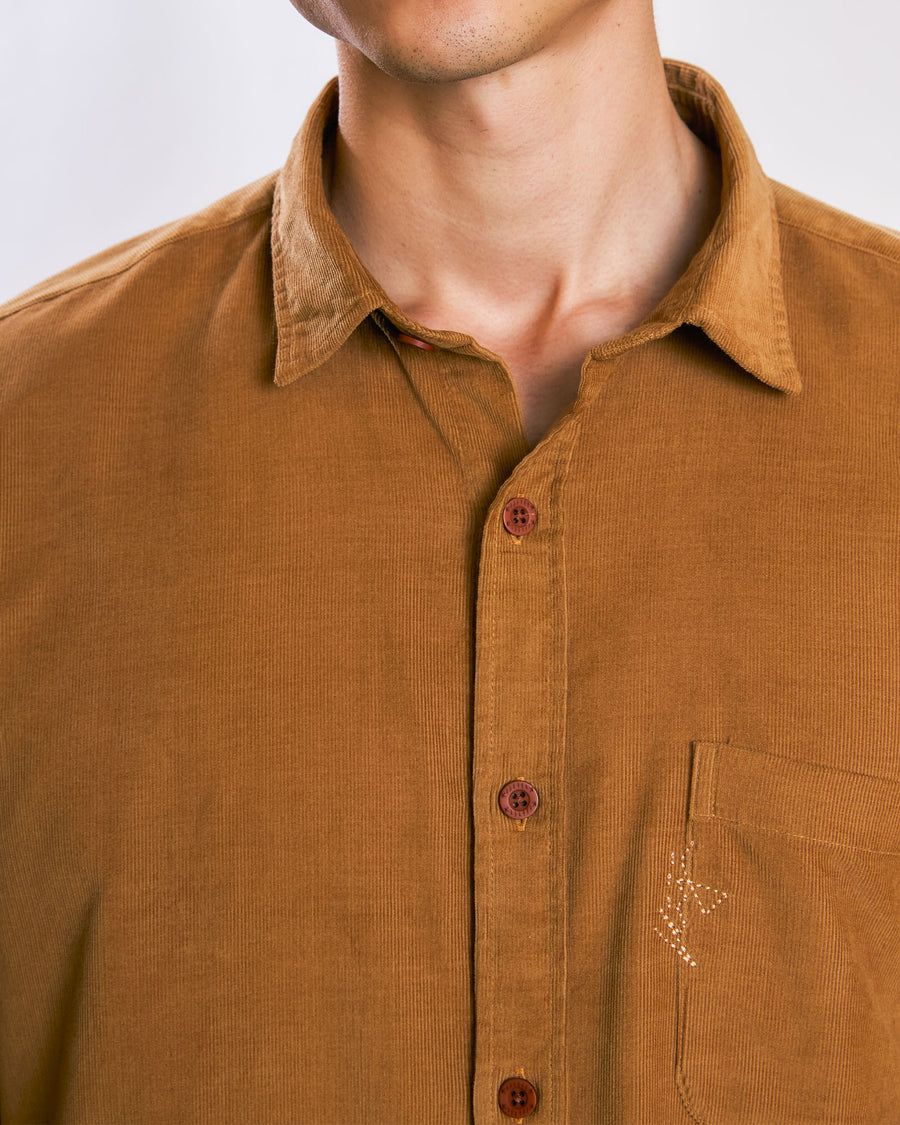 Camisa de Botão Unique Kiji Velvet - Caramelo