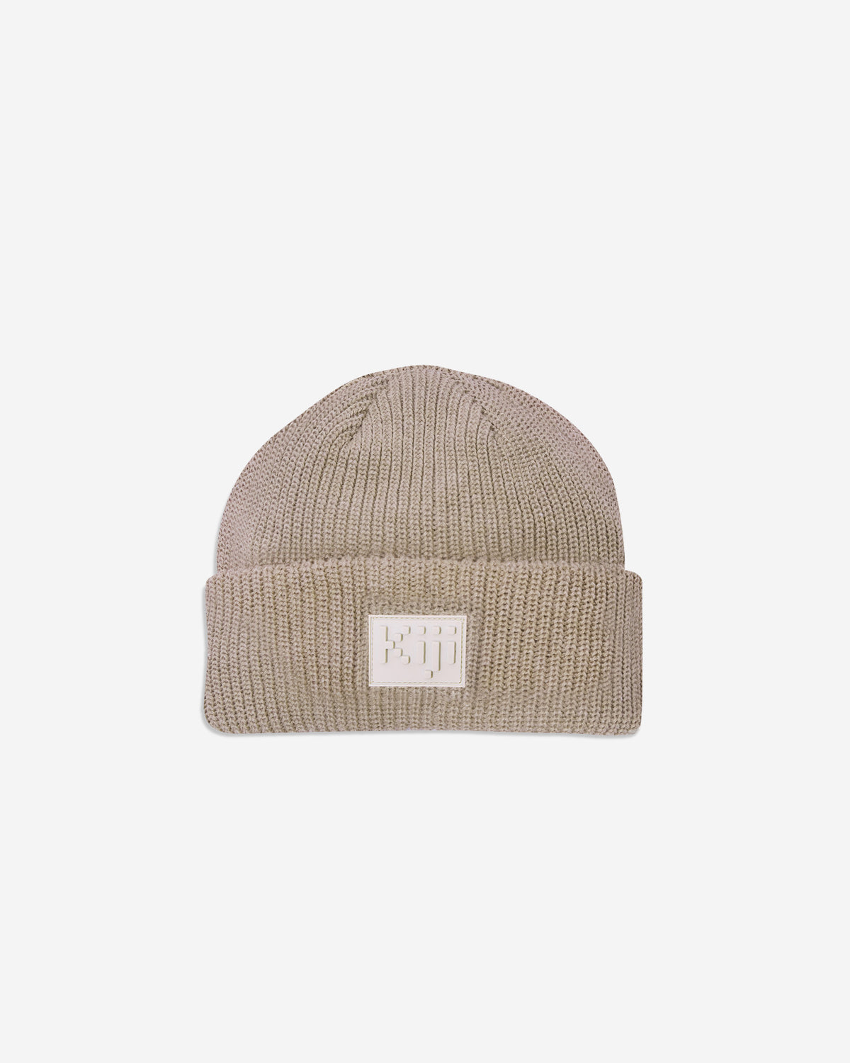 Gorro 8-Bit Kiji, fundo cinza claro, na cor fossil de frente