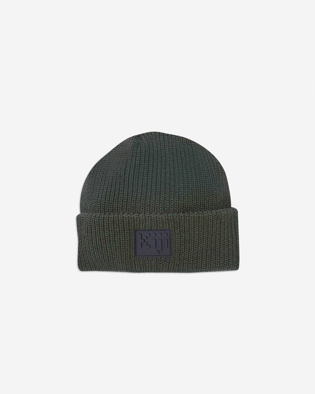 Gorro 8-Bit Kiji, fundo cinza claro, na cor musgo de frente